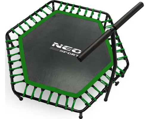 Батут для фітнесу Neo-Sport 1103 з поручнем 4 фути 127 см чорно-зелений