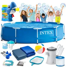 Басейн каркасний 15в1 INTEX 28202, 305 х 76 см + машина для створення бульбашок