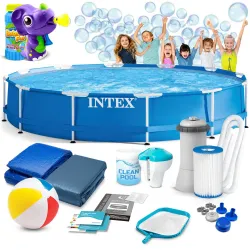 Басейн каркасний 16в1 INTEX 28212, 366 x 76 см + машина для створення бульбашок