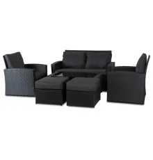 Комплект садових меблів з ротангу MEBEL ELITE Флорида, чорний