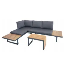 Комплект модульних садових меблів JUMI LOFT 2 дивани + 1 стіл, сірий