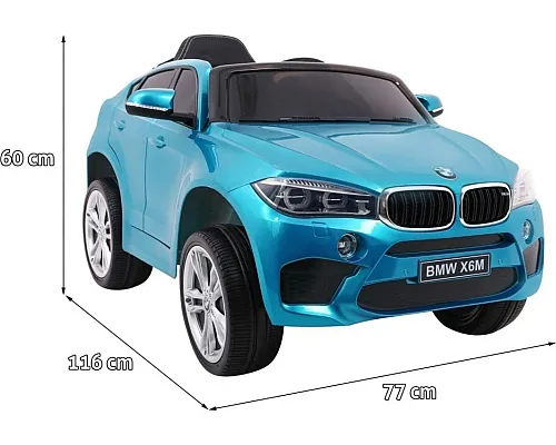 Дитяча акумуляторна машинка  BMW X6M Синя